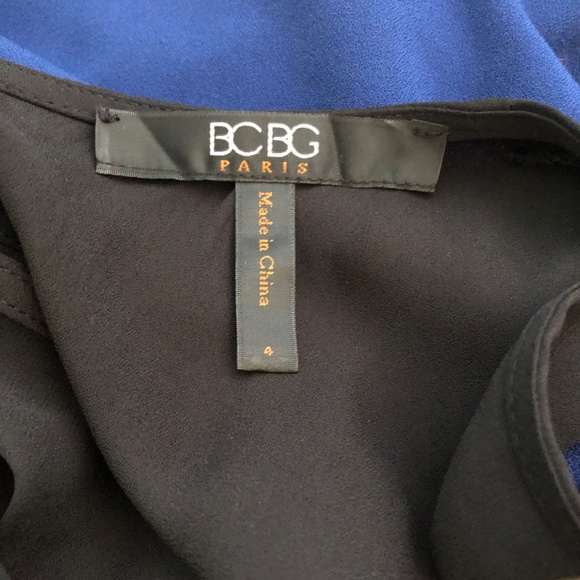 BCBG Paris Peplum Sheath Dress - Blue & Black Size 4 - Picture 8 of 10